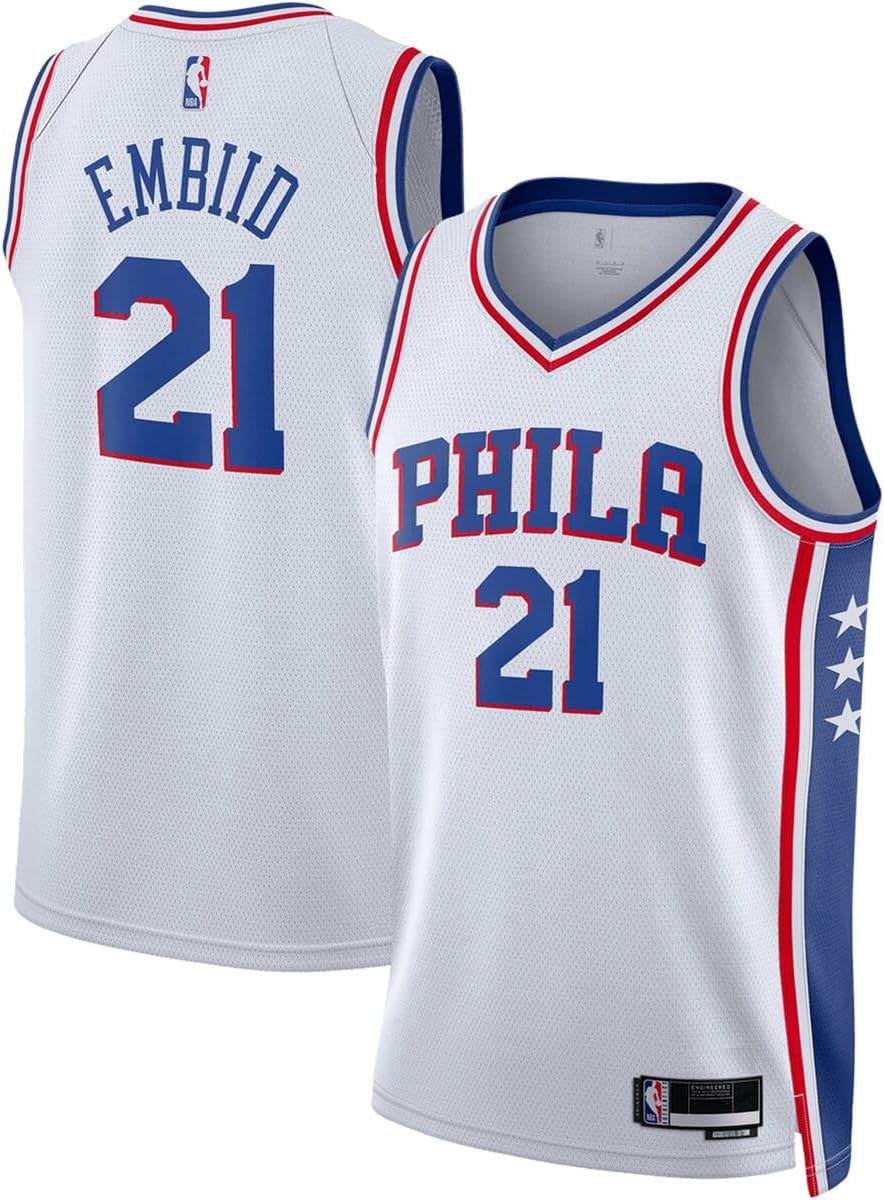 Outerstuff Joel Embiid Philadelphia 76ers NBA Kids Youth 8-20 Association Edition White Swingman Jersey