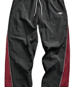 SOLY HUX Men's Parachute Track Pants Baggy Sweatpants Casual Workout Athletic Joggers with Pockets