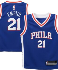 Joel Embiid Philadelphia 76ers NBA Boys Kids 4-7 Blue Icon Edition Player Jersey