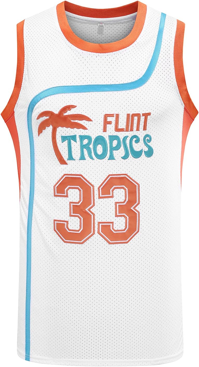 Jackie Moon 33 Coffee Black 7 Flint Tropics Semi Pro 90s Hip Hop Clothes for Party Men Basketball Jersey Green White - Image 9