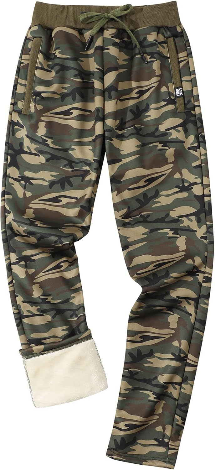 Gihuo Men's Sherpa Lined Athletic Sweatpants Winter Warm Track Pants - Image 6