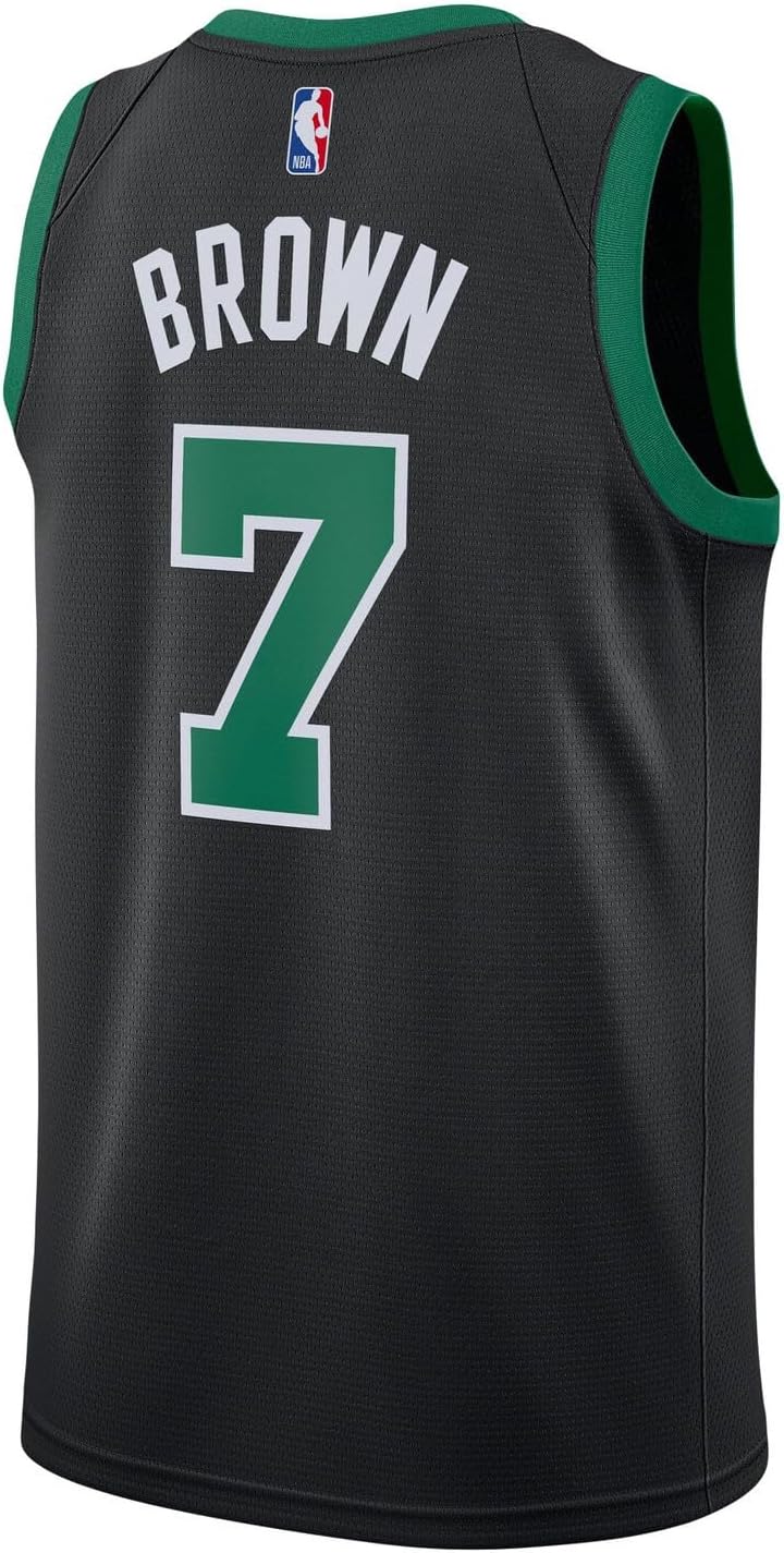 Outerstuff Jaylen Brown Boston Celtics NBA Kids Youth 8-20 Black Statement Edition Swingman Jersey - Image 3