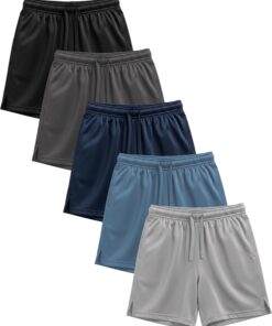Andrew Scott Boys Active Performance & Mesh Style Basketball Sport Shorts - Multi Packs