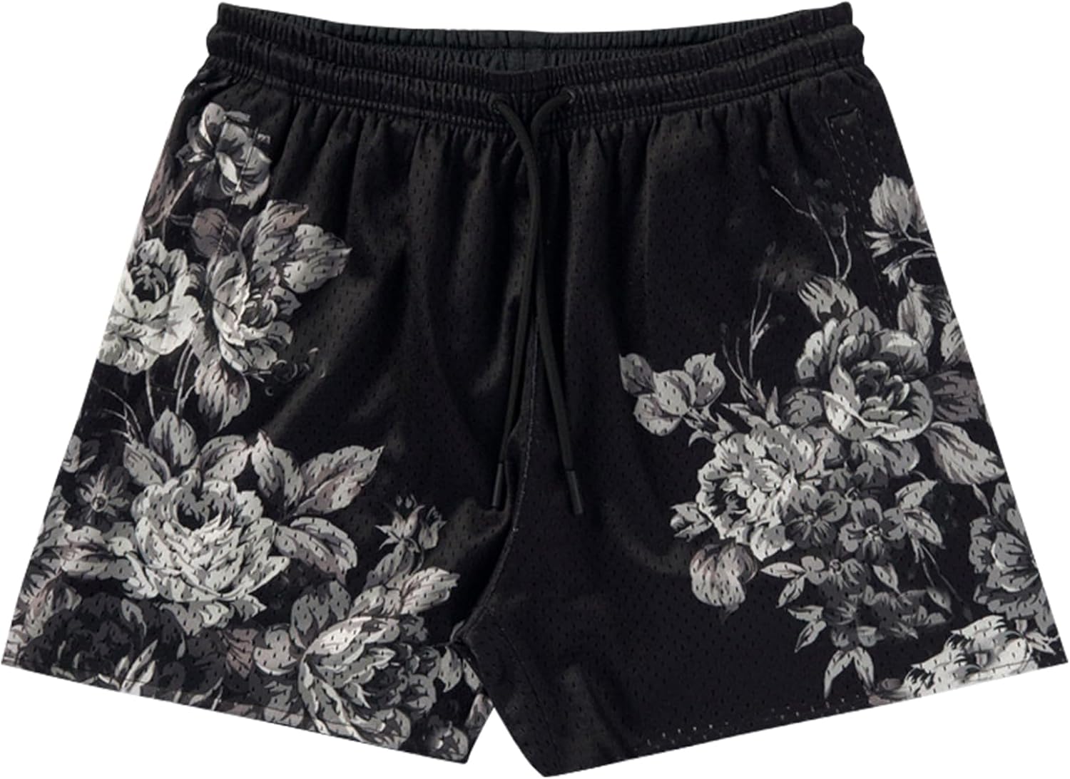 Mens Basketball Shorts Graphic Print Casual Running Workout Mesh Drawstring Shorts with Pockets