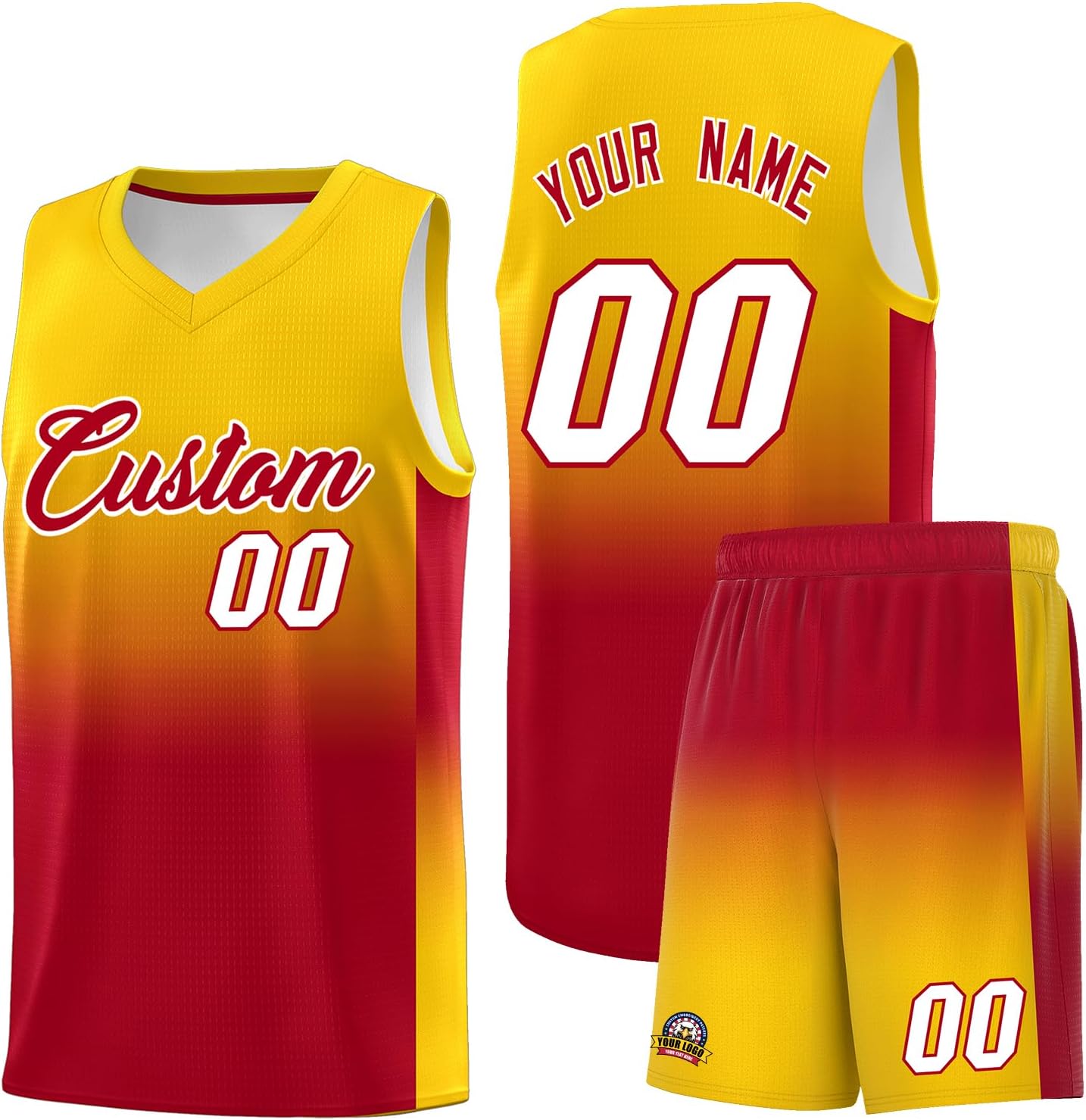KXK Personalized Gradient Basketball Jersey Shorts Printed Team Jersey with Name Number for Men Youth Basketball Uniform - Image 43