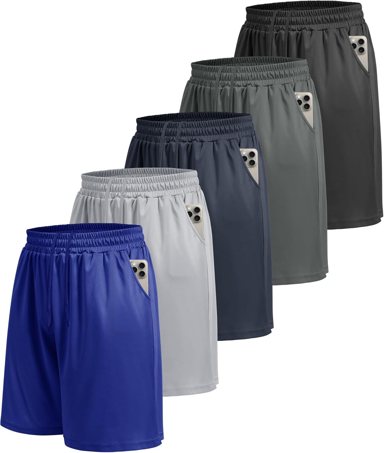 LalaHooK 5 Pack Gym Mens Shorts - Quick Dry Basketball Workout Athletic Shorts with Pockets for Running Casual Activewear - Image 6