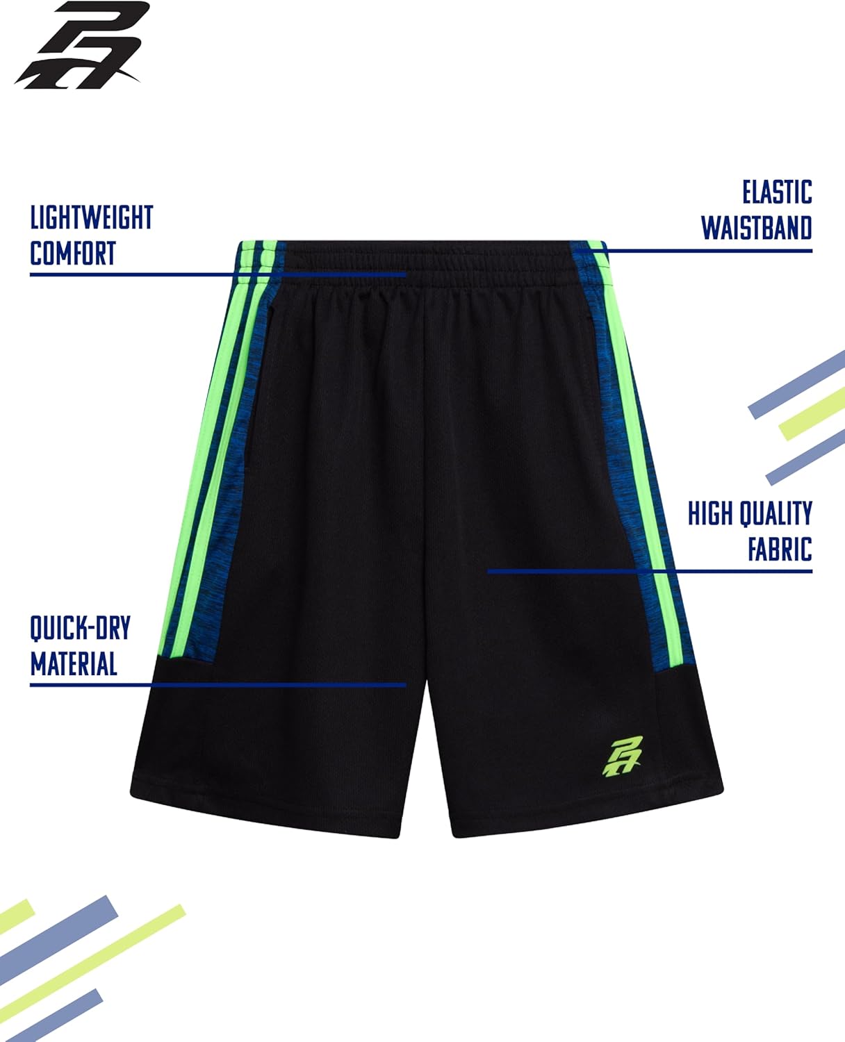 Pro Athlete Boys Athletic Shorts - 2 Pack Quick Dry Athletic Basketball Gym Shorts with Pockets (Sizes 8-16) - Image 2