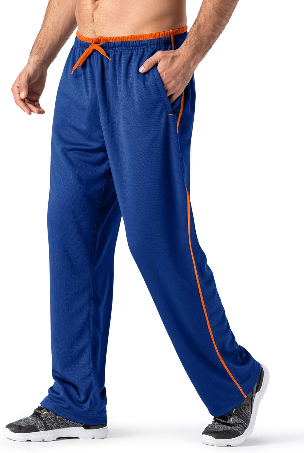 MAGNIVIT Men's Lightweight Sweatpants Loose Fit Open Bottom Mesh Athletic Pants with Zipper Pockets - Image 12