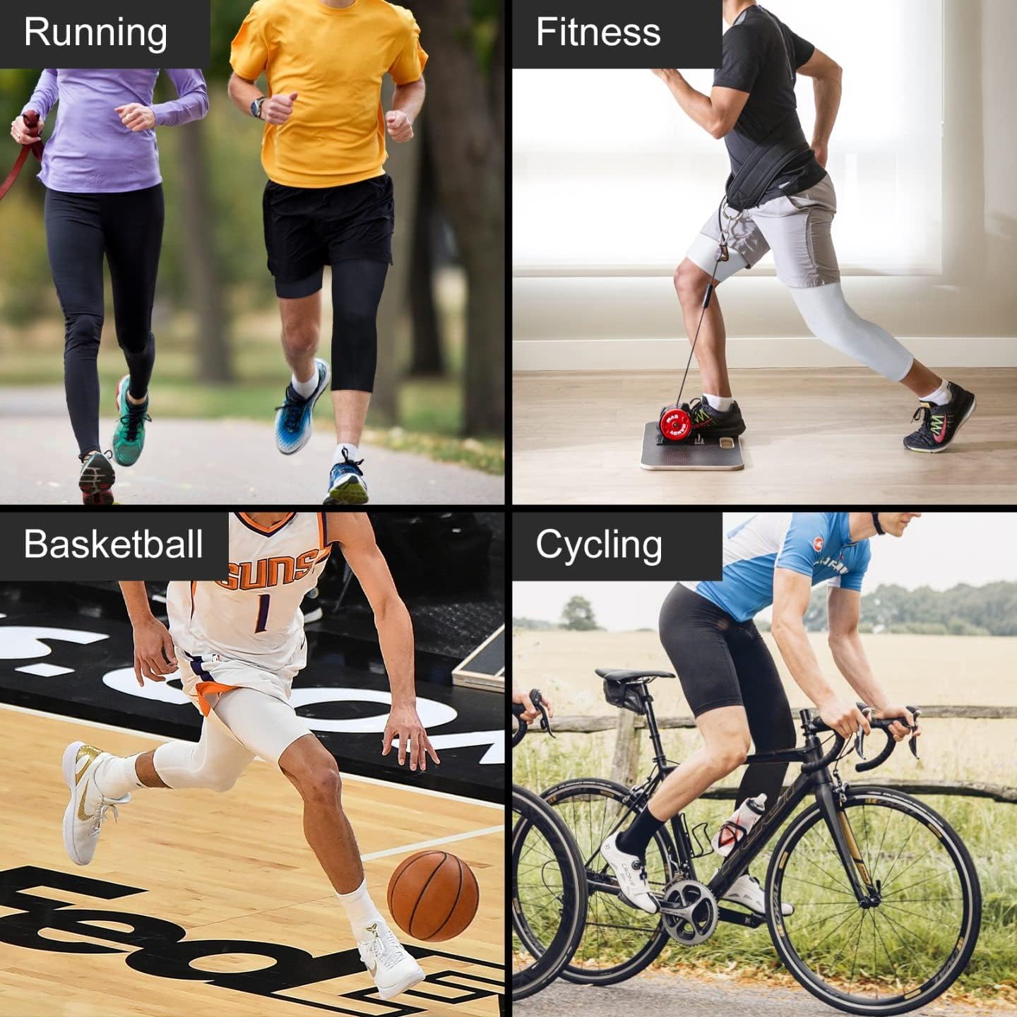 3 Pack Men's Compression Pants Single Leg 3/4 Basketball Tights Leggings Athletic Running Tights One Leg Base Layer Underwear - Image 6