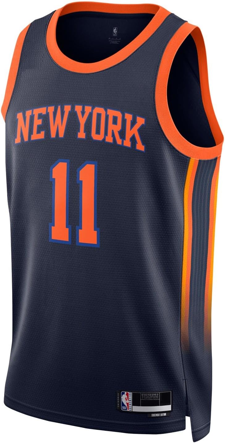 Jalen Brunson New York Knicks NBA Kids Youth 8-20 Navy Statement Edition Swingman Jersey - Image 2