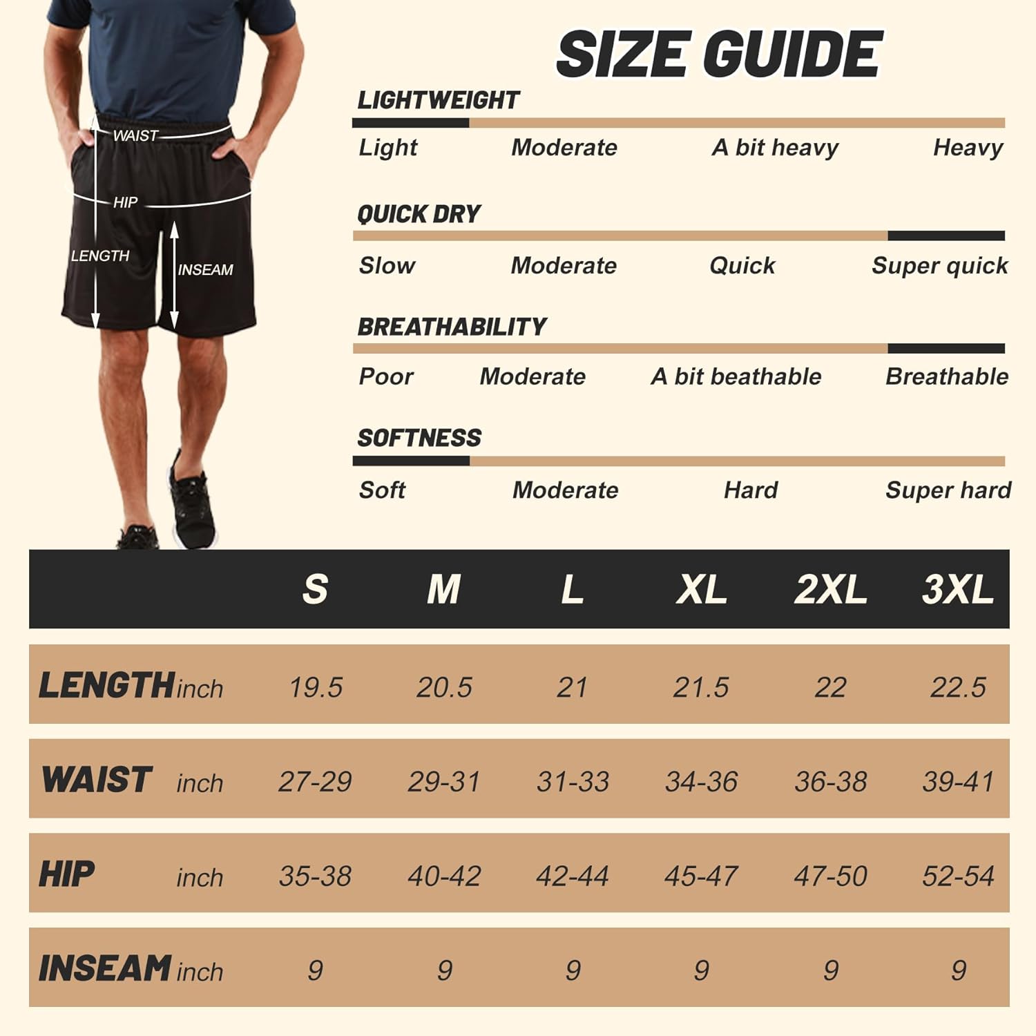 Men's Athletic Gym Shorts - Quick Dry Black Casual Basketball Shorts with Pockets for Running Workout Activewear - Image 6