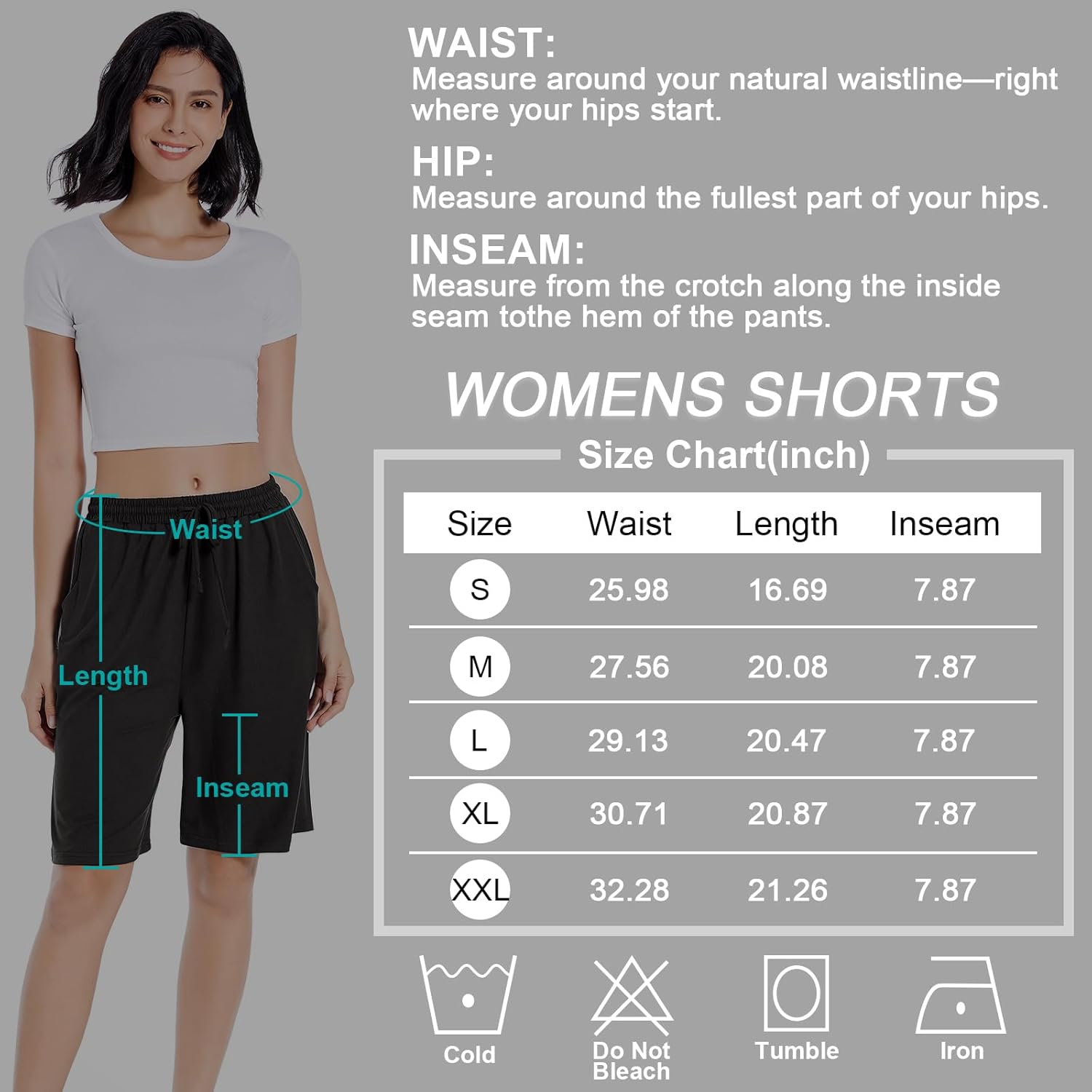 CULAYII Women's High Waisted Basketball Shorts Long Bermuda Gym Yoga Shorts with Pockets Athletic Knee Length Running Shorts - Image 6