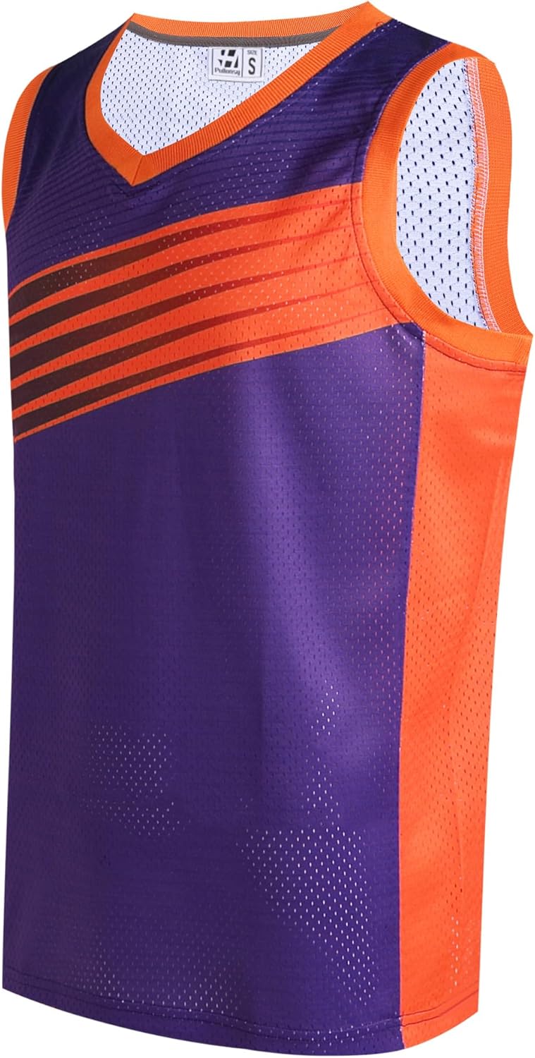 Pullonsy Men's Mesh Athletic Basketball Jersey V-Neck Hip Hop Sports Shirts Fans Tank Top - Image 17