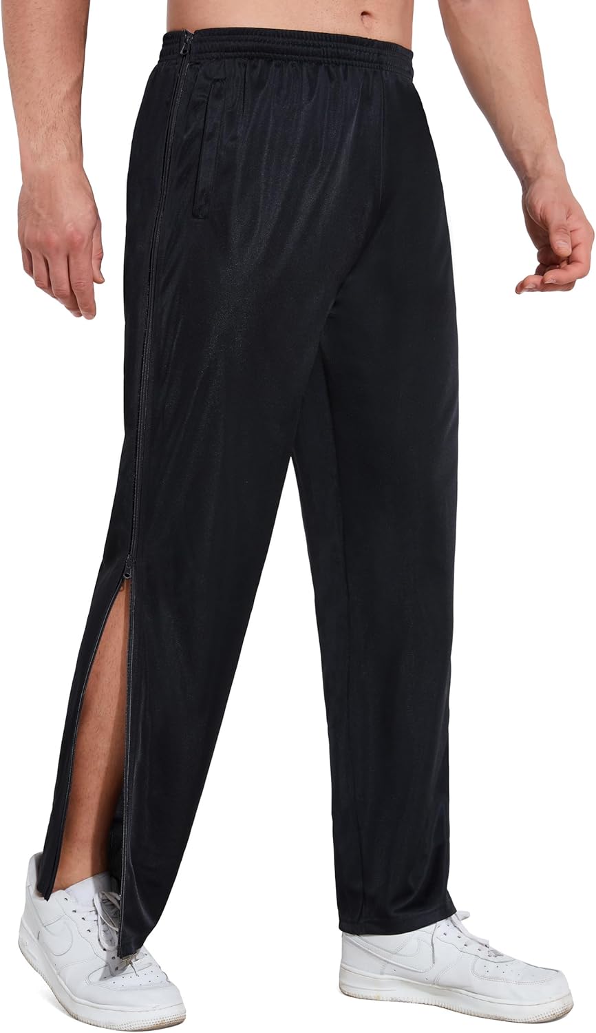 AIFARLD Tear Away Pants for Men Side Zippers Mens Sweatpants with Pockets for Basketball Knee/Leg Post-Surgery - Image 7