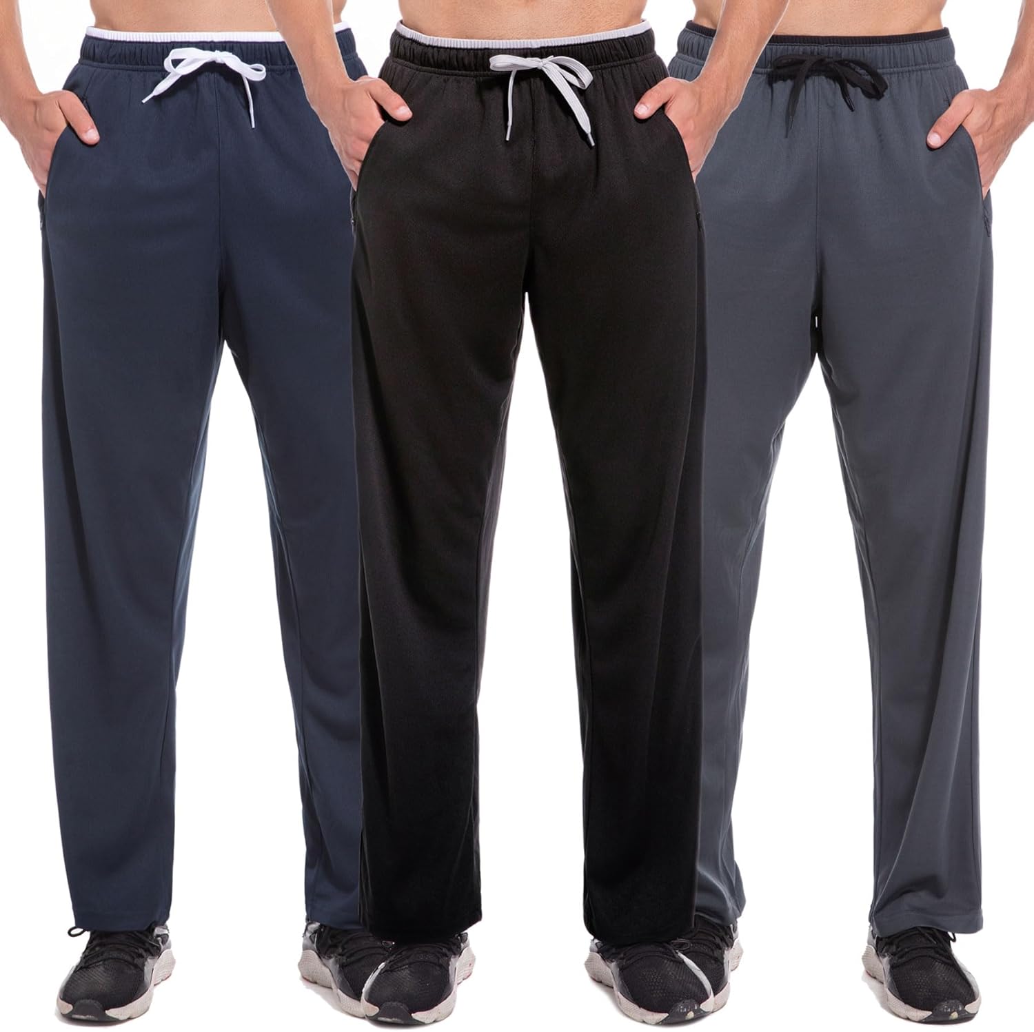 SACUIMAN Mens Sweatpants with Zipper Pockets Open Bottom Athletic Pants for Workout,Running,Training,Jogging,Gym - Image 10