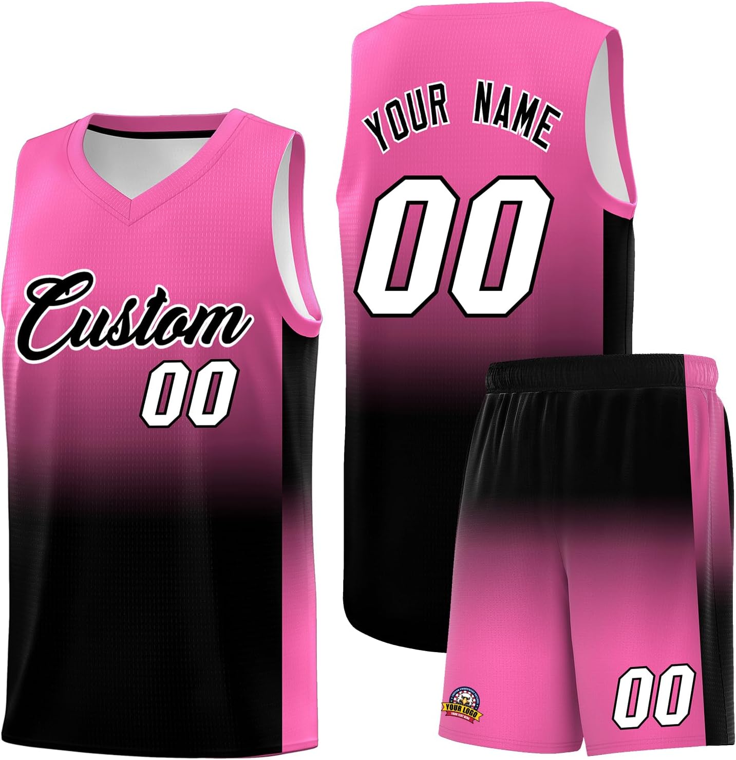 KXK Personalized Gradient Basketball Jersey Shorts Printed Team Jersey with Name Number for Men Youth Basketball Uniform - Image 26