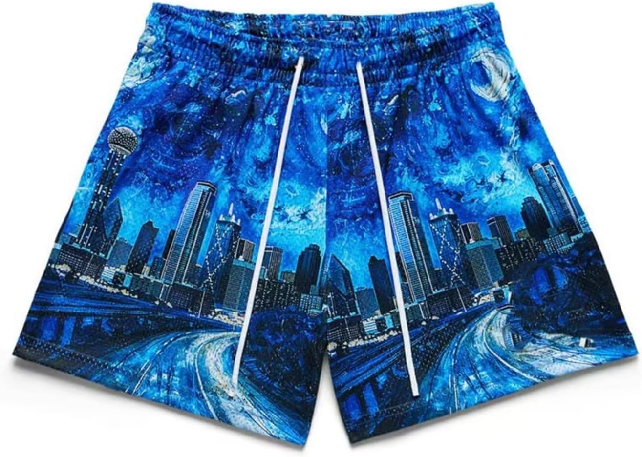 Men’s Mesh Basketball Shorts Camo Print Breathable Athletic Shorts Running Gym Outdoor Casual Wear - Image 25