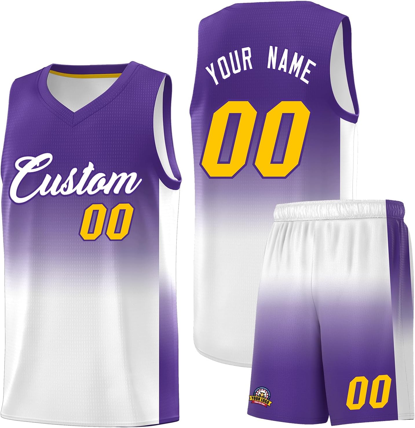 KXK Personalized Gradient Basketball Jersey Shorts Printed Team Jersey with Name Number for Men Youth Basketball Uniform - Image 30