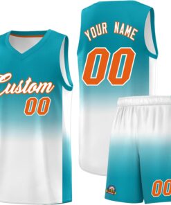 KXK Personalized Gradient Basketball Jersey Shorts Printed Team Jersey with Name Number for Men Youth Basketball Uniform