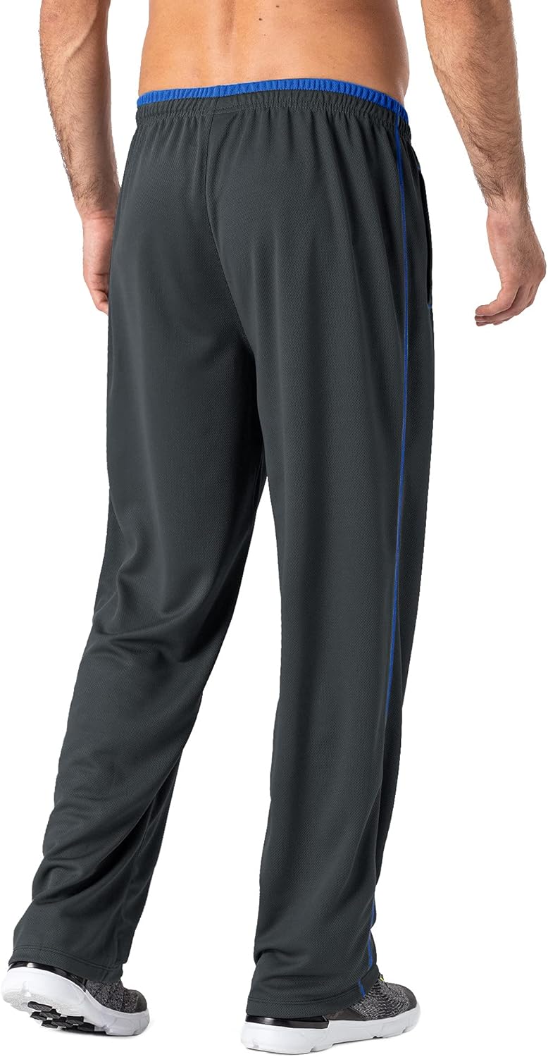 MAGNIVIT Men's Lightweight Sweatpants Loose Fit Open Bottom Mesh Athletic Pants with Zipper Pockets - Image 2