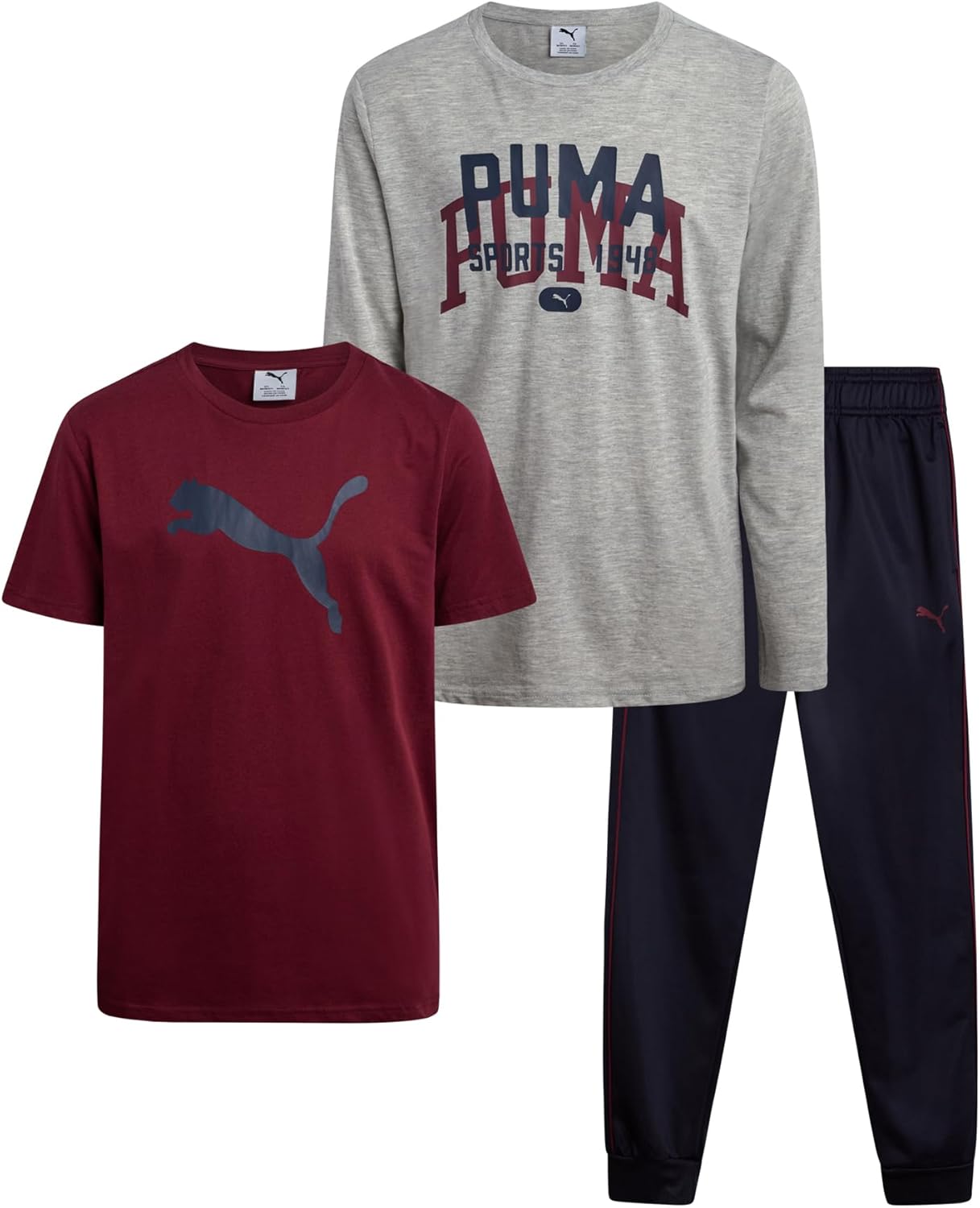 PUMA Boys Sweatpants Set - 3 Piece Fleece Pullover Long Sleeve Shirts Boys TShirt and Jogger Pants Kids Activewear Set (8-16) - Image 10