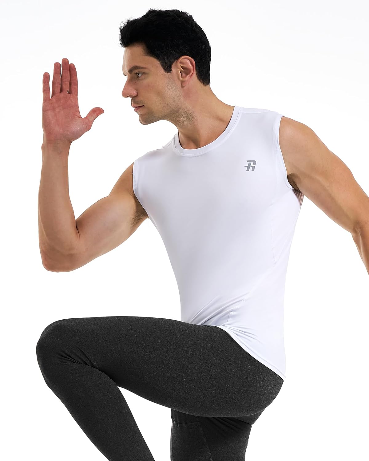 Runhit Sleeveless Compression Shirt Men Tank Top Athletic Muscle Shirts for Men - Image 6