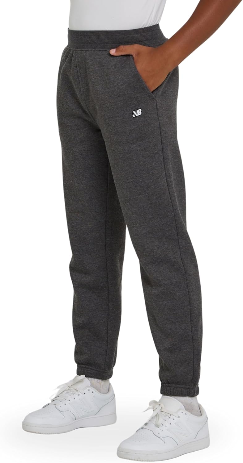 New Balance Boys Relaxed Fit Joggers – Kids Soft Cotton Blend Fleece Athletic Sweatpants with Pockets (Size 4-20)