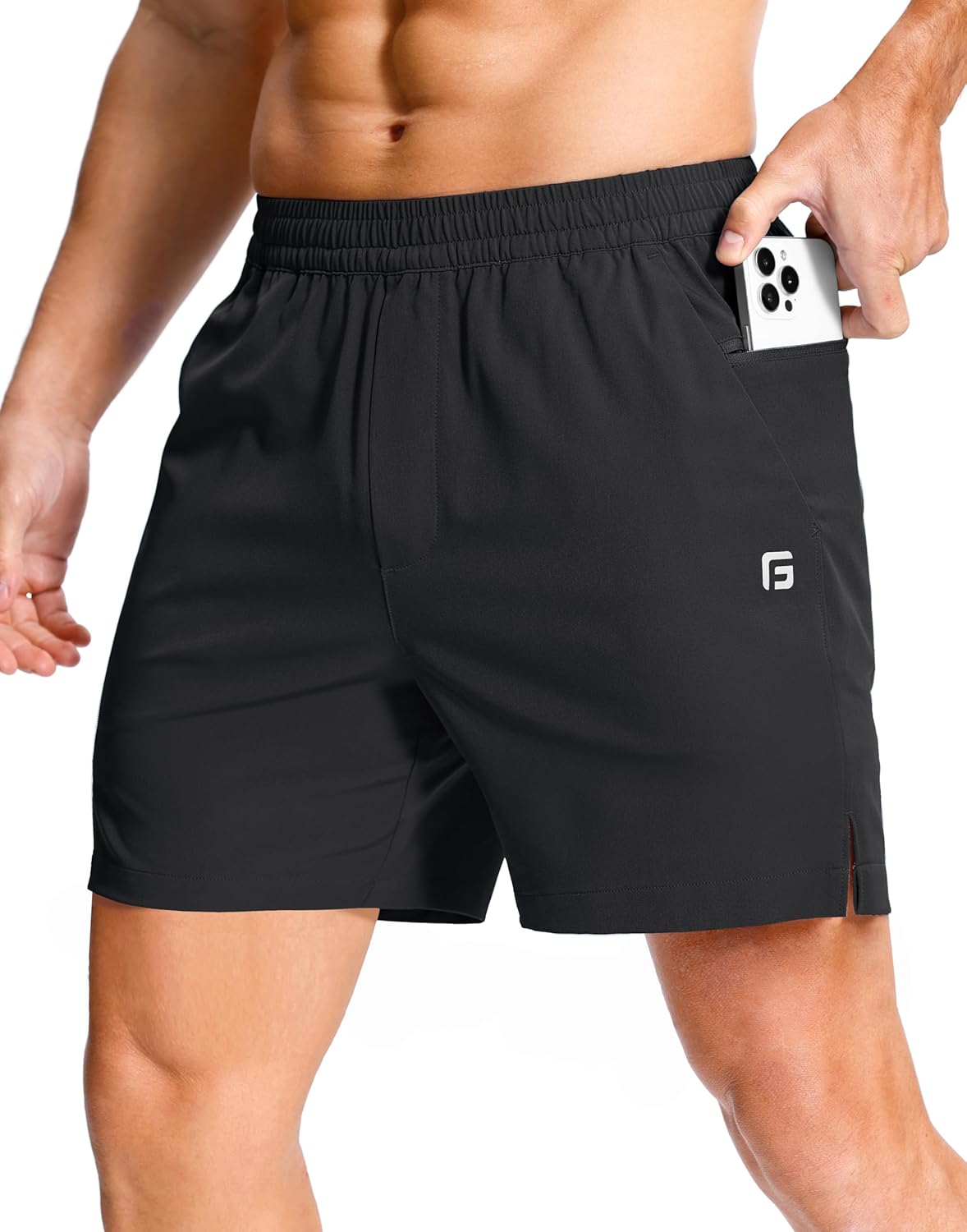 GGJ Men's Lightweight Athletic Shorts with Zipper Pockets 7"/5"/9" Gym Workout Running Quick Dry Tennis Shorts for Men - Image 7