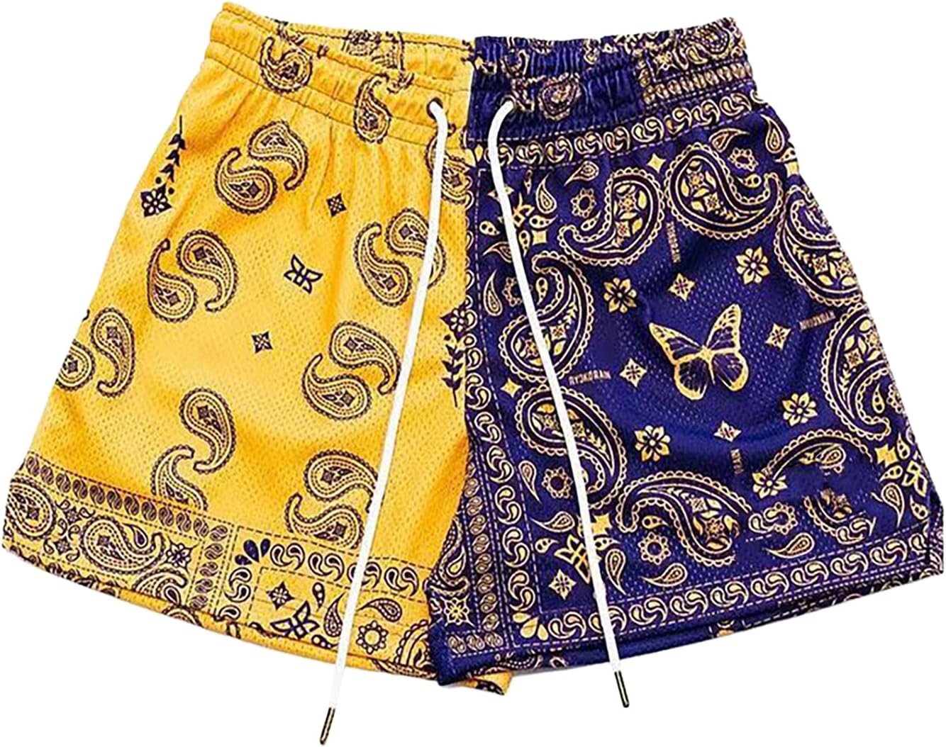 BOOMLEMON Mens Paisley Shorts Mesh Graphic Print Retro Casual Shorts Athletic Gym Basketball Running Short Pants - Image 15