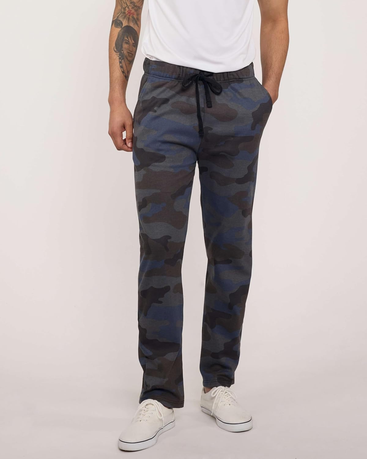 Real Essentials 3 Pack: Men's Tech Fleece Athletic Casual Open Bottom Sweatpants with Pockets (Available in Big & Tall) - Image 2