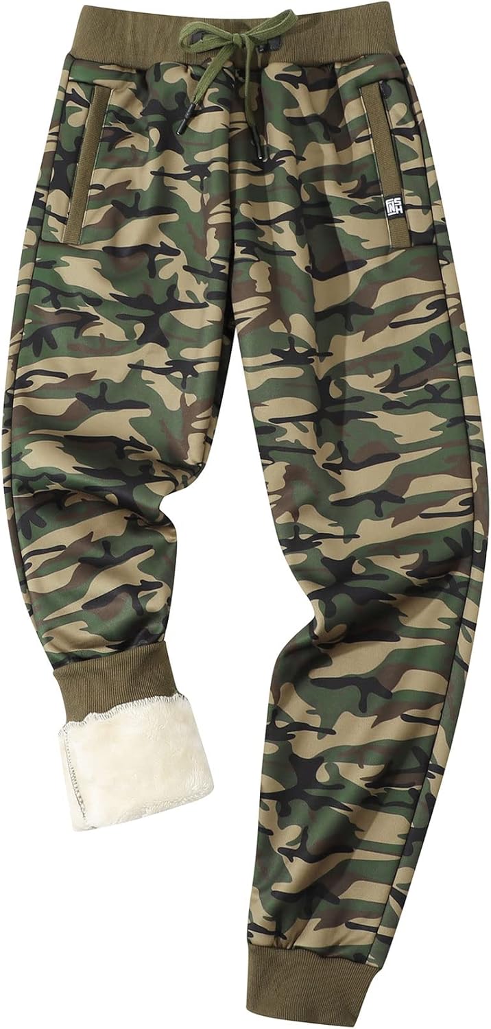 Gihuo Men's Sherpa Lined Athletic Sweatpants Winter Warm Track Pants - Image 21