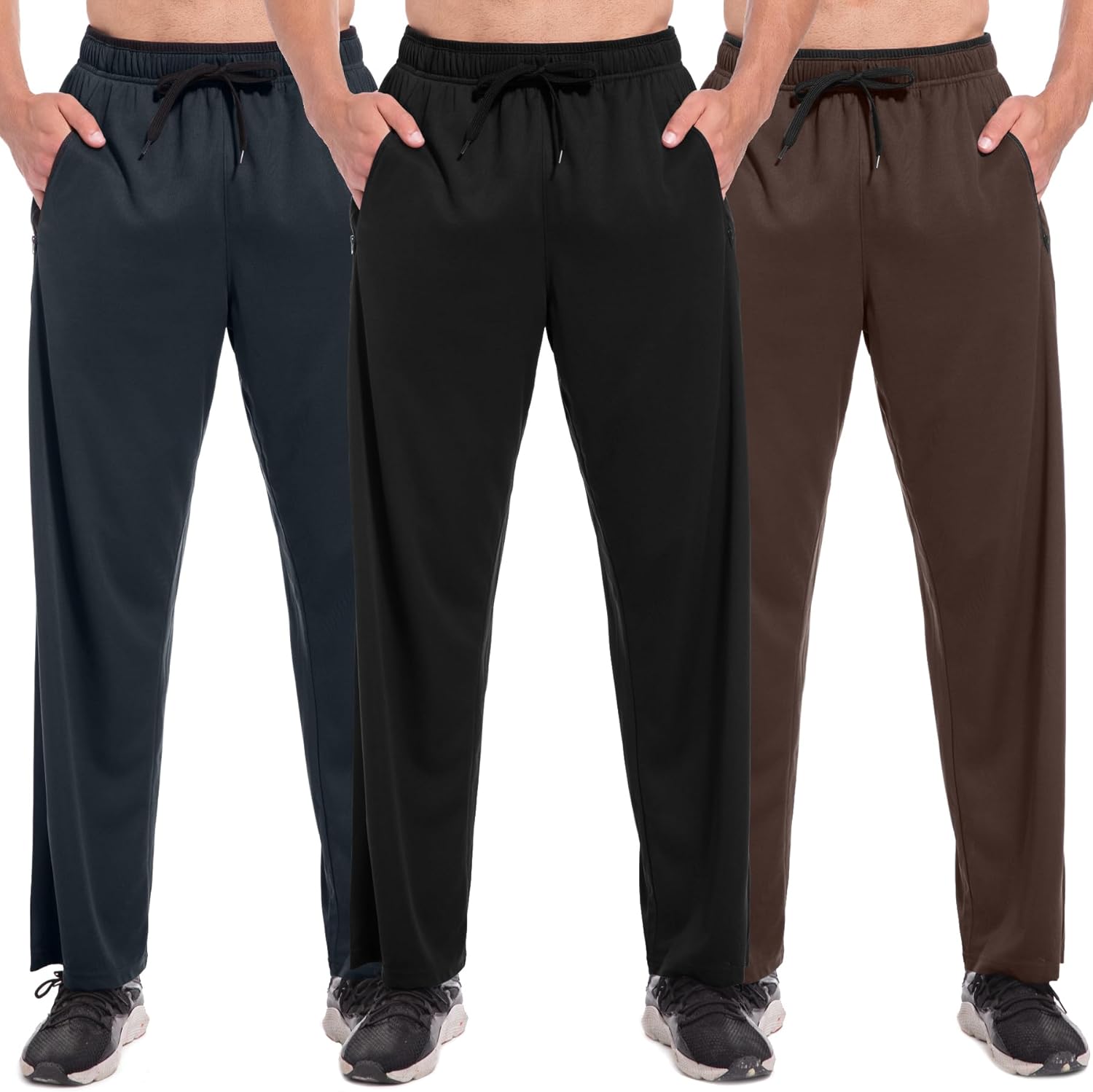 SACUIMAN Mens Sweatpants with Zipper Pockets Open Bottom Athletic Pants for Workout,Running,Training,Jogging,Gym - Image 12
