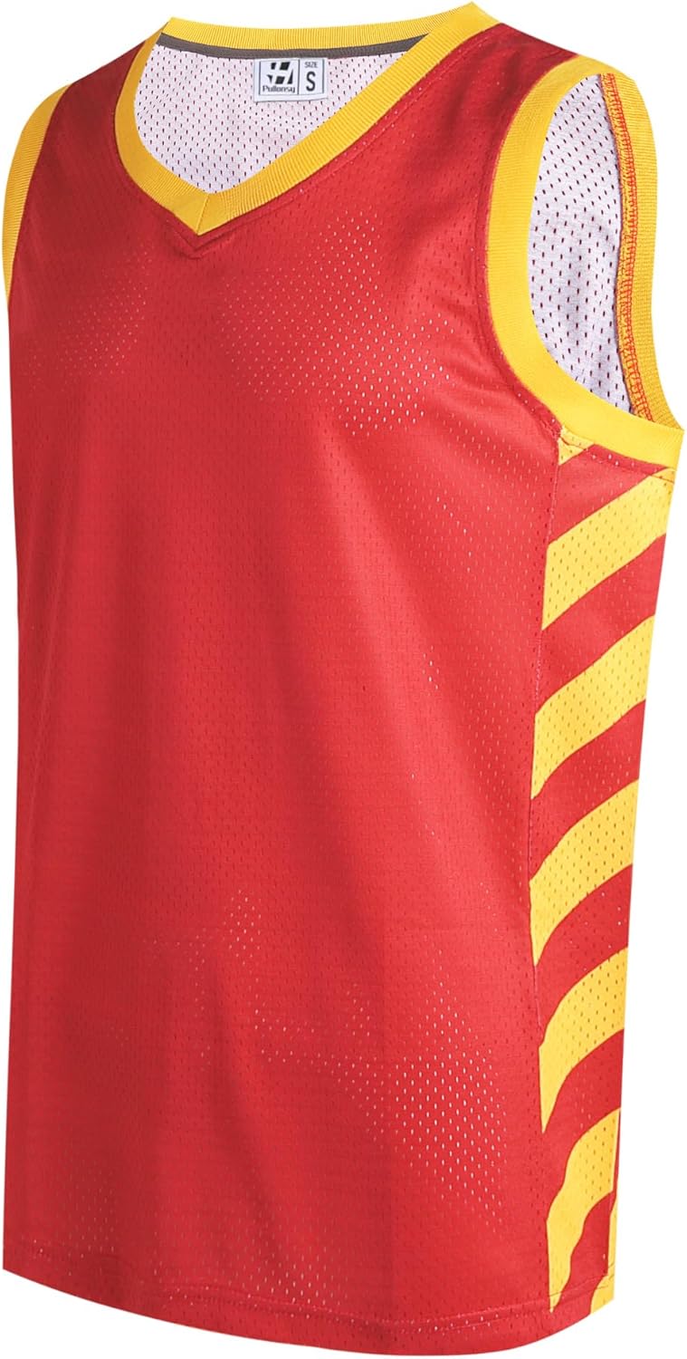 Pullonsy Men's Mesh Athletic Basketball Jersey V-Neck Hip Hop Sports Shirts Fans Tank Top - Image 19