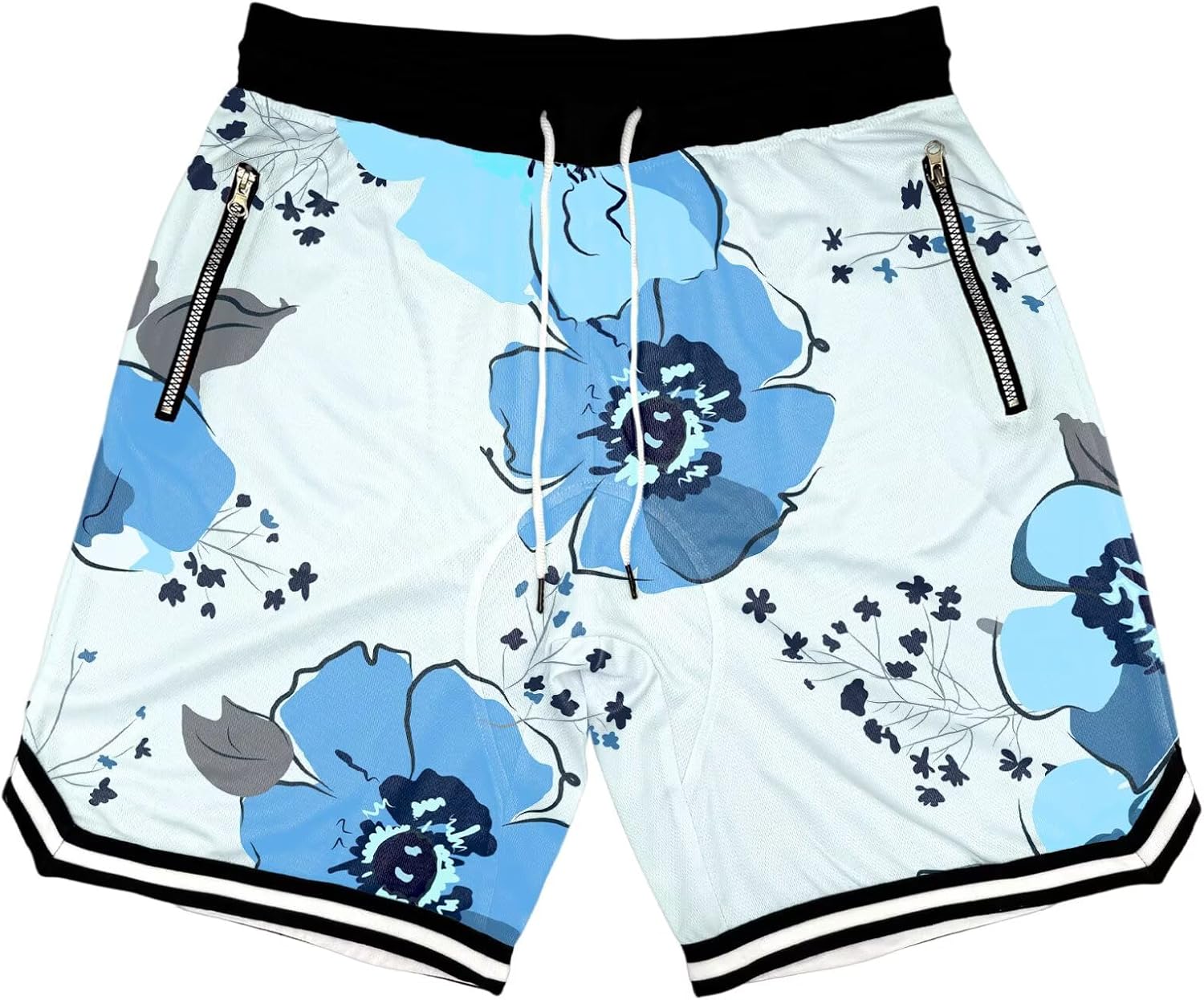 Mens Floral Print Basketball Shorts Lightweight Mesh Gym Shorts Graphic Sports Athletic Drawstring Short - Image 15