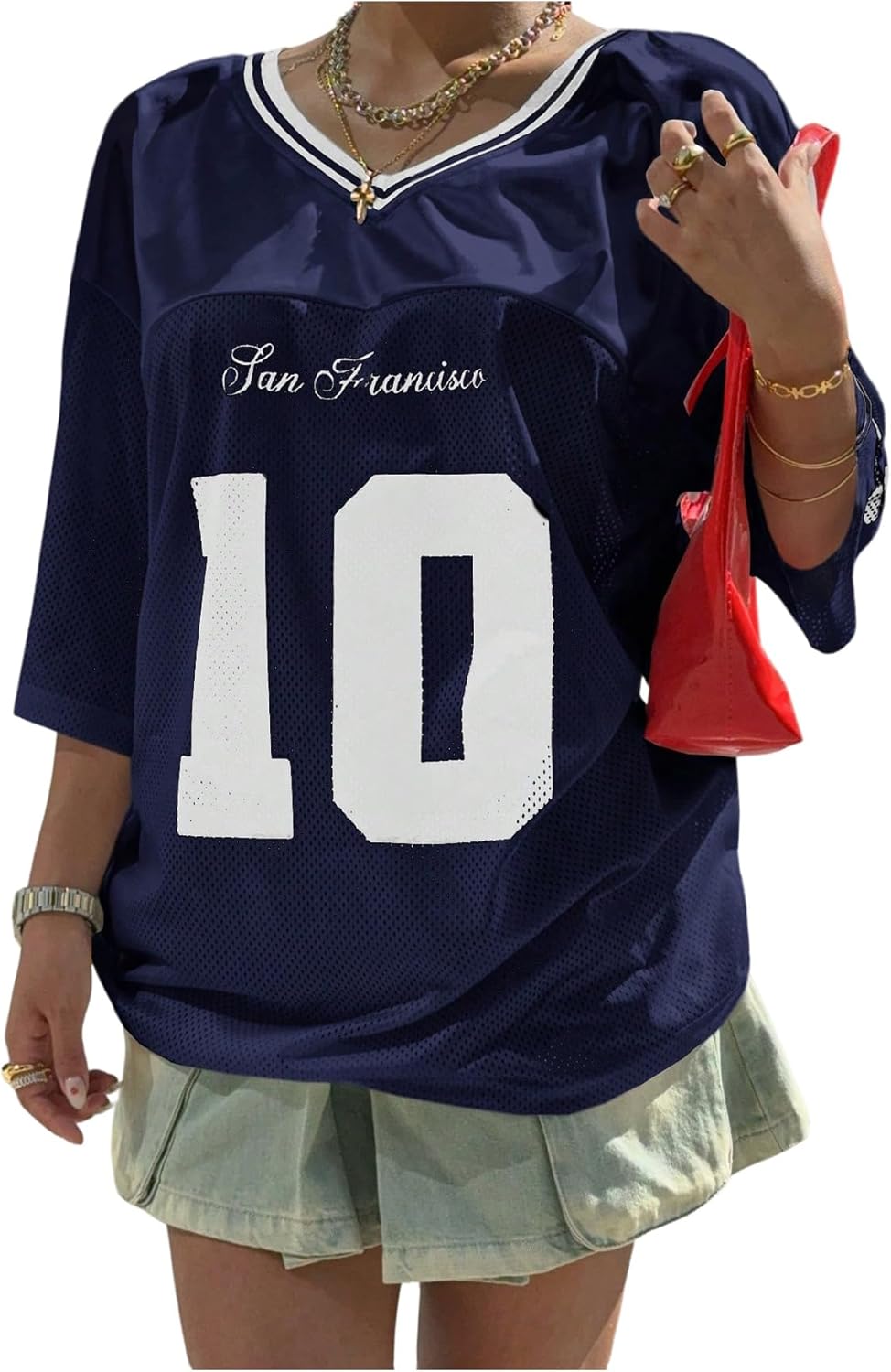 Floerns Women's Camo Print Team Sports T Shirts V Neck Basketball Jersey Tee Shirts - Image 23