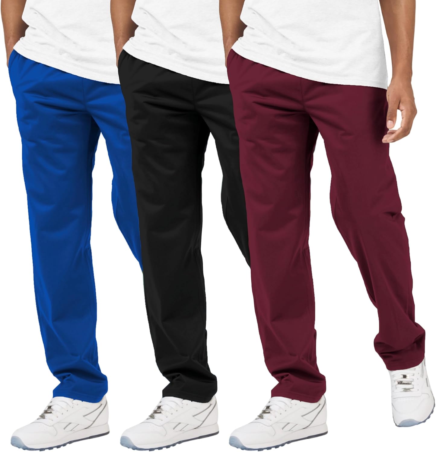 Ultra Performance 3 Pack Mens Athletic Open Bottom Sweatpants Active Track Pants Casual Tricot Wide Leg Sweat Pants for Men - Image 10