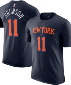 Jalen Brunson New York Knicks NBA Kids Youth 4-20 Navy Statement Edition Performance Jersey T-Shirt