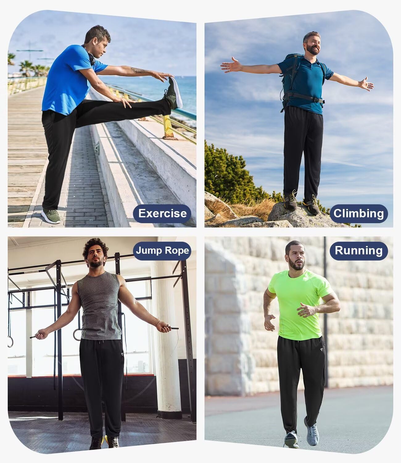 5 Pack Mens Sweatpants Open Bottom Joggers for Men with Zip Pockets Loose Fit Mesh Athletic Pants for Running,Casual - Image 6