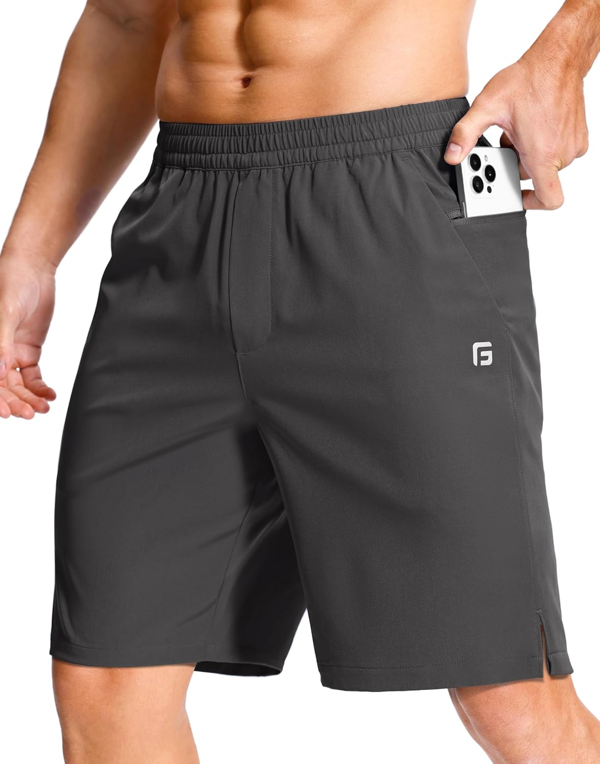 GGJ Men's Lightweight Athletic Shorts with Zipper Pockets 7"/5"/9" Gym Workout Running Quick Dry Tennis Shorts for Men - Image 37