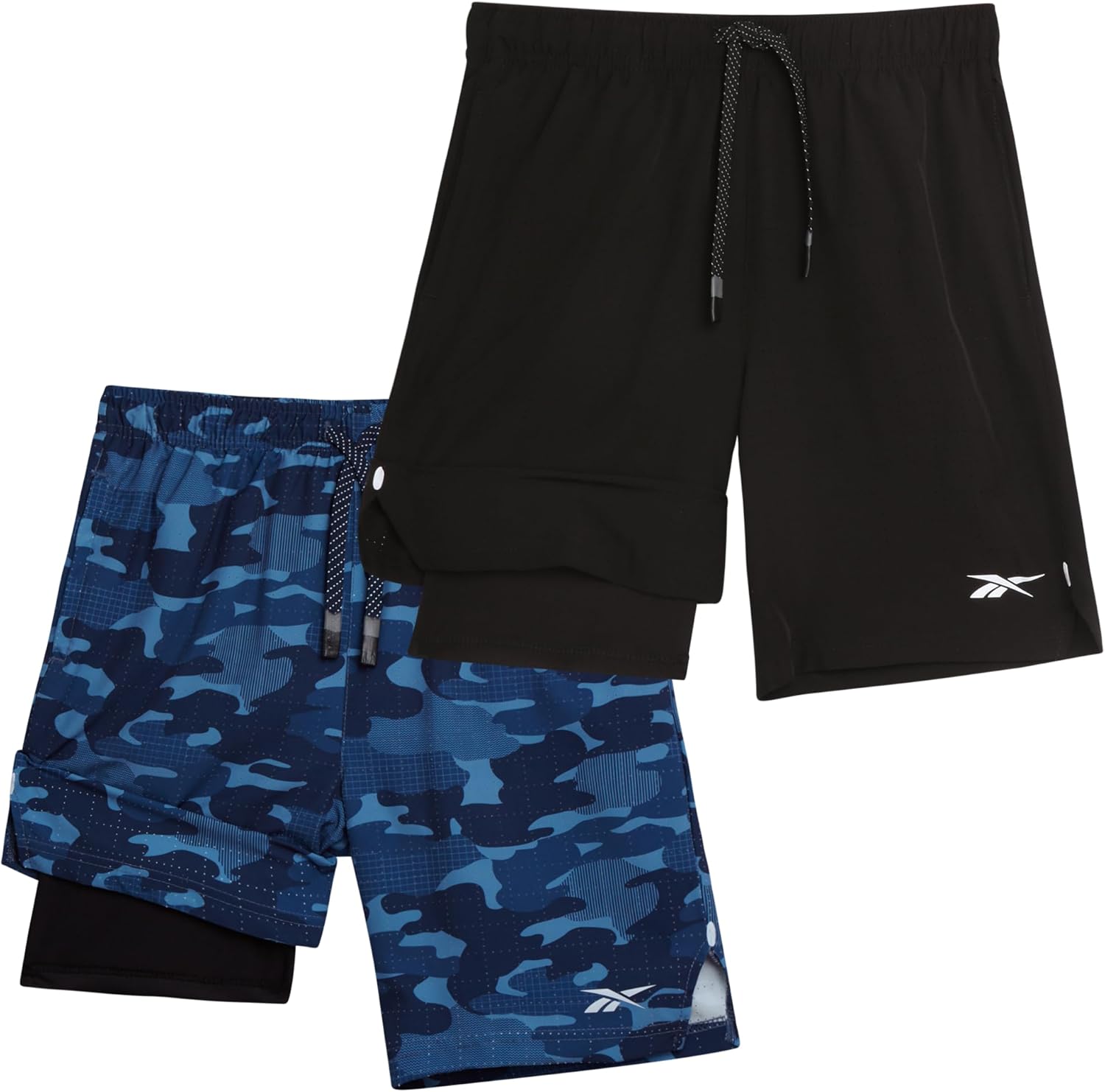 Reebok Boys Athletic Shorts 2 Pack – 2-in-1 Boys Basketball Shorts with Compression Liner – Quick Dry Running Shorts - Image 8