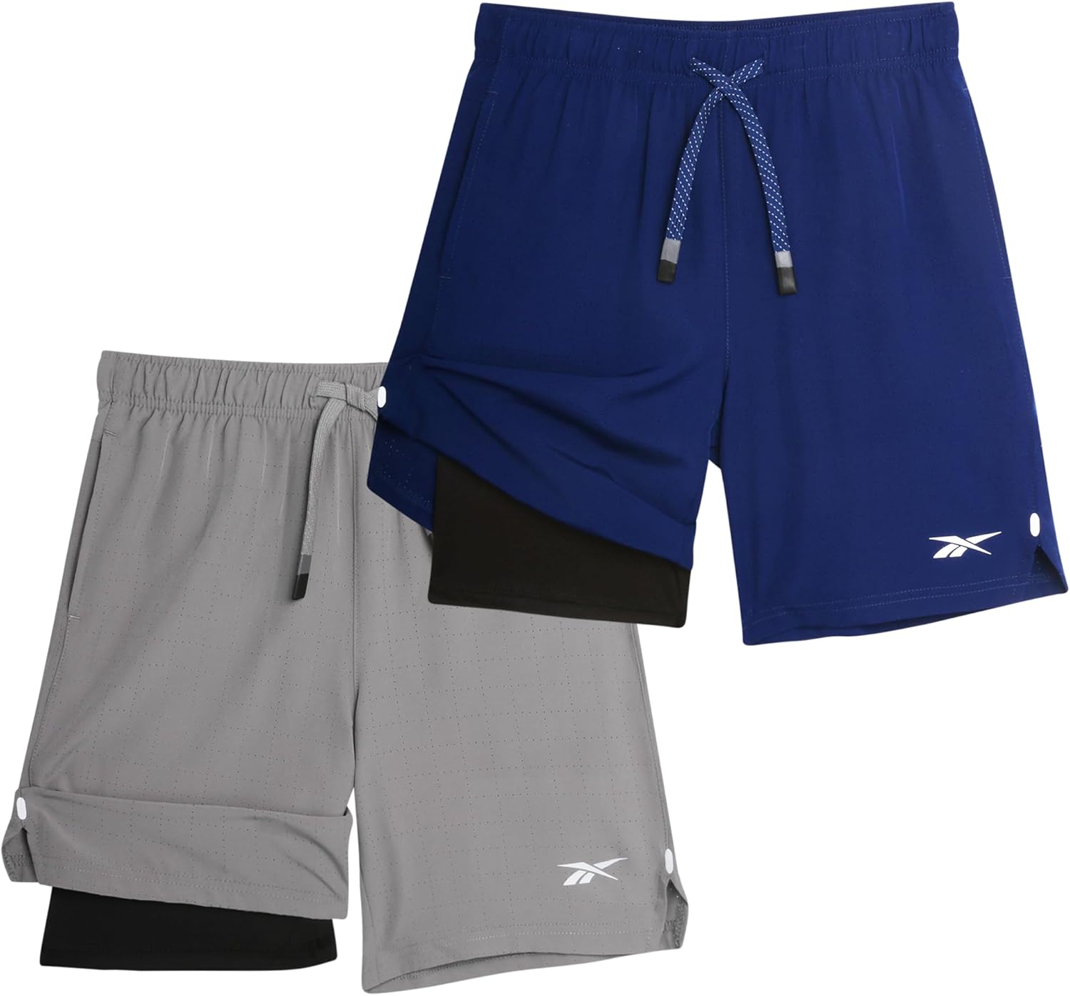 Reebok Boys Athletic Shorts 2 Pack – 2-in-1 Boys Basketball Shorts with Compression Liner – Quick Dry Running Shorts - Image 10