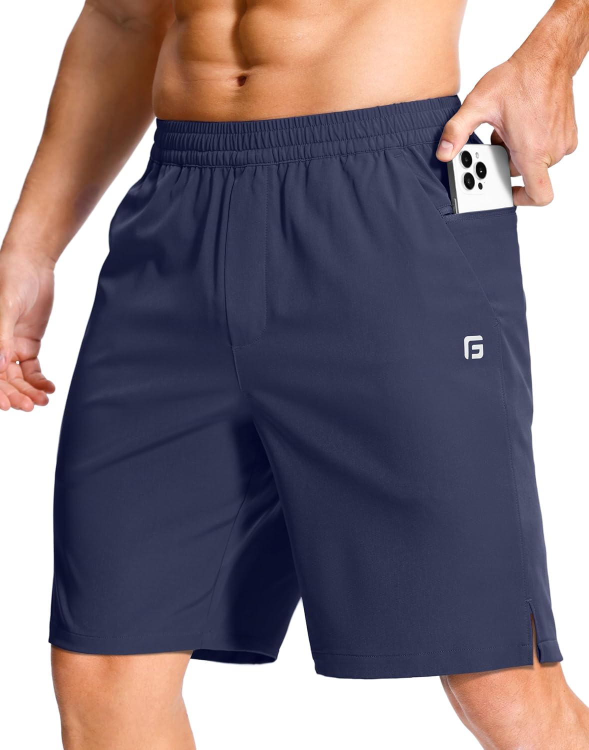 GGJ Men's Lightweight Athletic Shorts with Zipper Pockets 7"/5"/9" Gym Workout Running Quick Dry Tennis Shorts for Men - Image 41