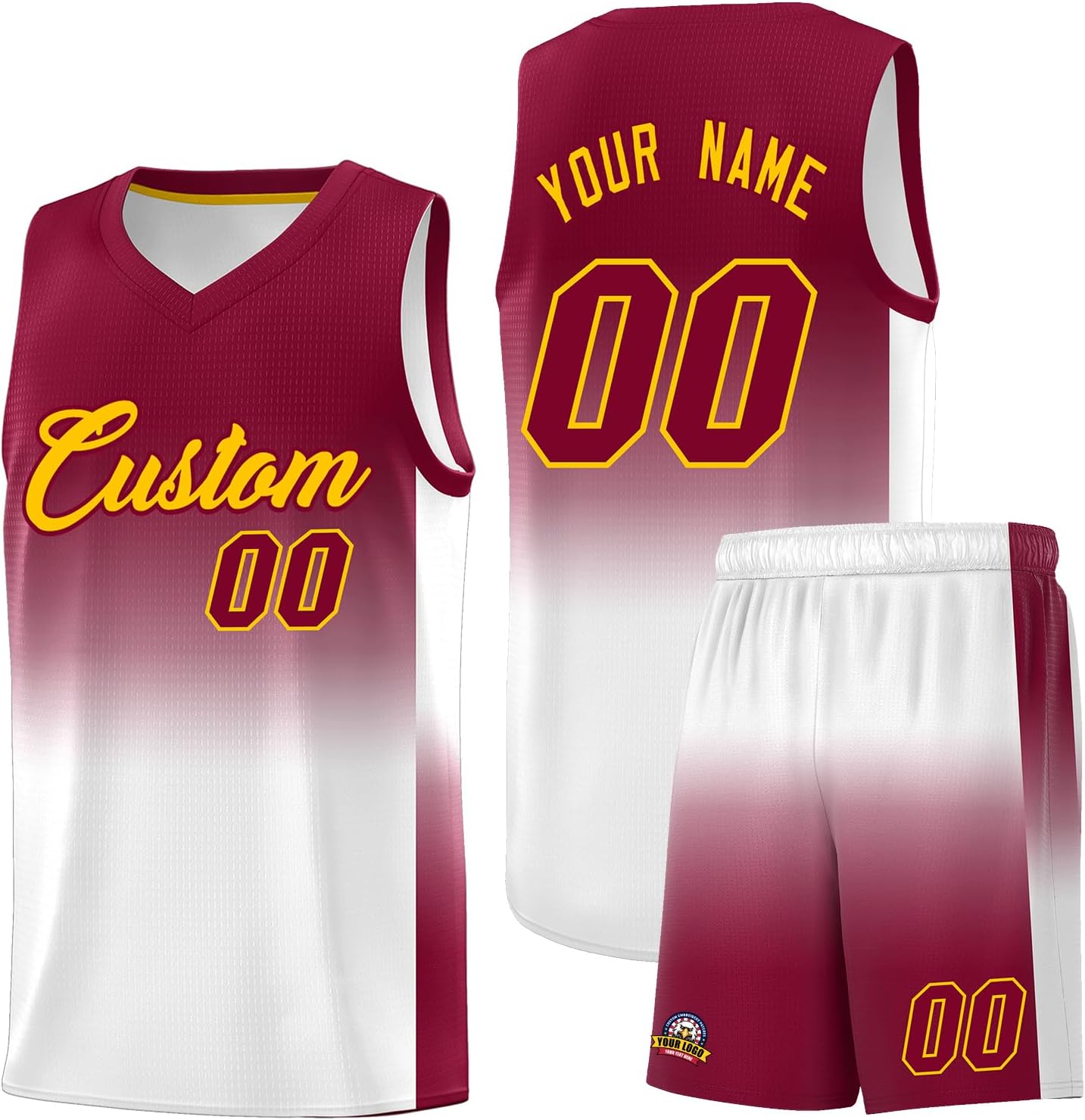 KXK Personalized Gradient Basketball Jersey Shorts Printed Team Jersey with Name Number for Men Youth Basketball Uniform - Image 13