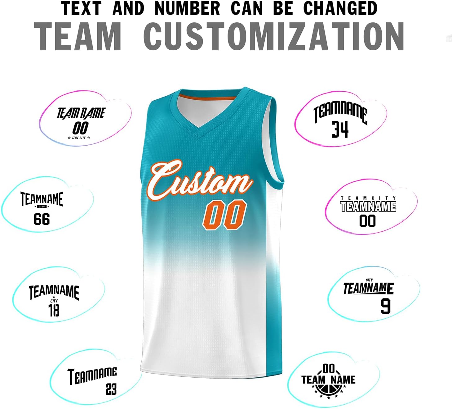 KXK Personalized Gradient Basketball Jersey Shorts Printed Team Jersey with Name Number for Men Youth Basketball Uniform - Image 4