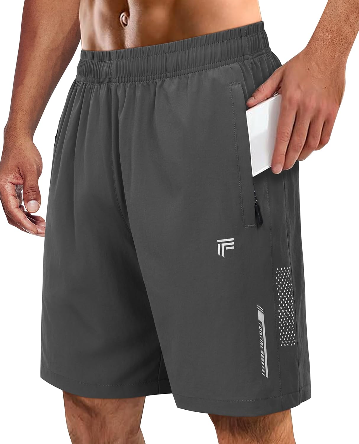 Men's Athletic Running Shorts with Zipper Pockets Quick Dry Drawstring 7" Gym Shorts for Basketball Workout Jogging - Image 9