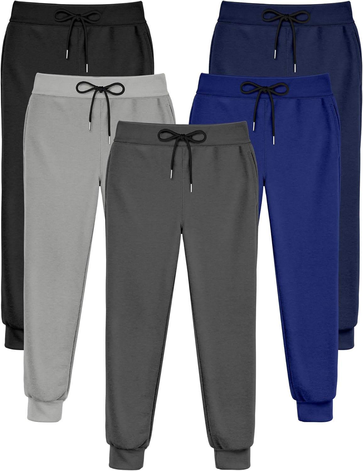 5Pack Boys Sweatpants Kids Athletic Pants Soft Joggers Sweat Pants with Pockets Drawstring Boys Workout Clothes - Image 8