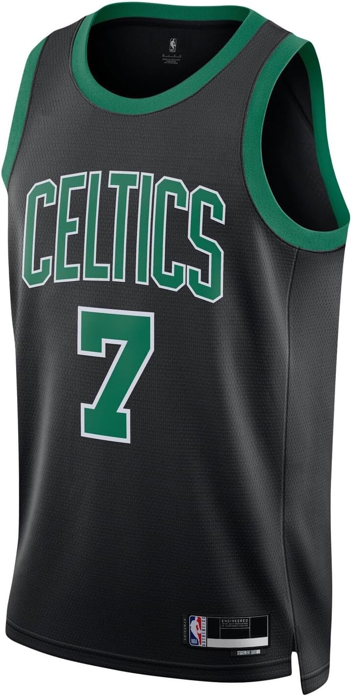 Outerstuff Jaylen Brown Boston Celtics NBA Kids Youth 8-20 Black Statement Edition Swingman Jersey - Image 2