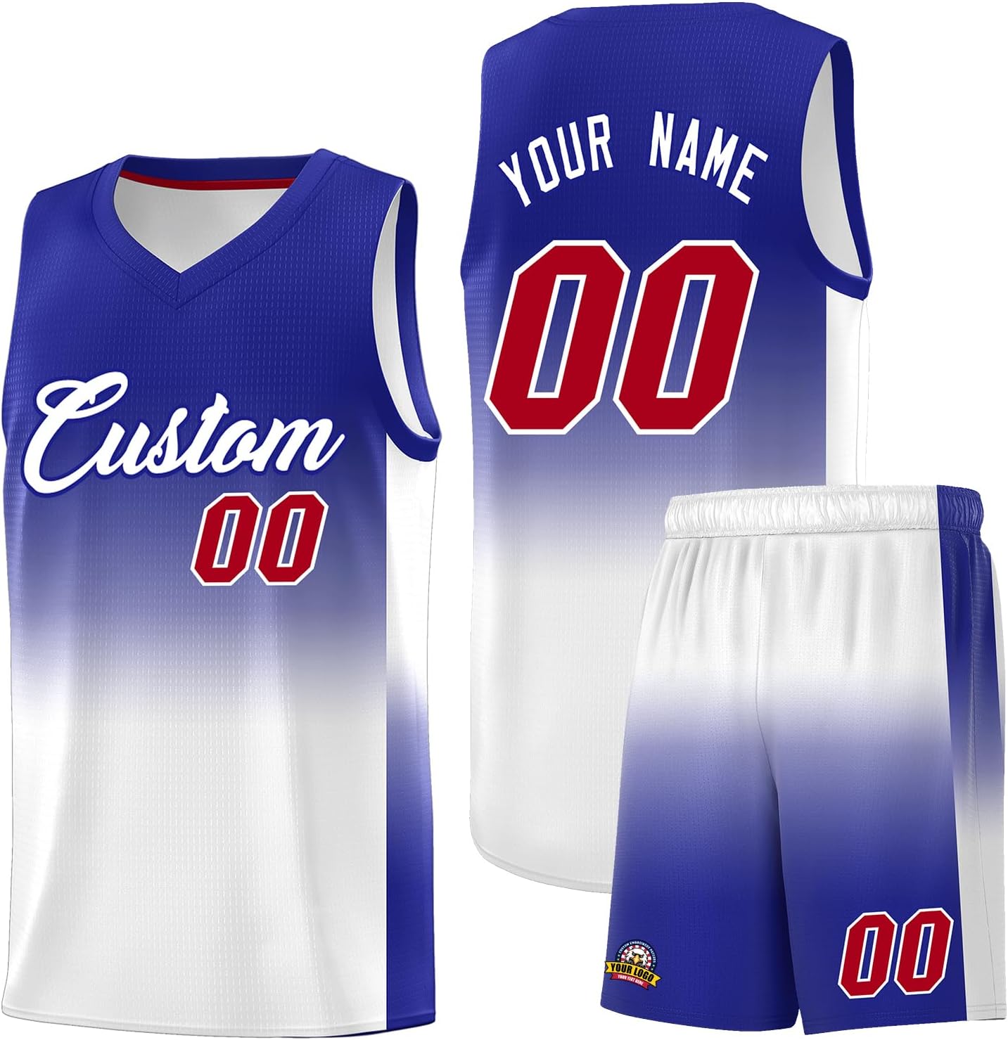 KXK Personalized Gradient Basketball Jersey Shorts Printed Team Jersey with Name Number for Men Youth Basketball Uniform - Image 36