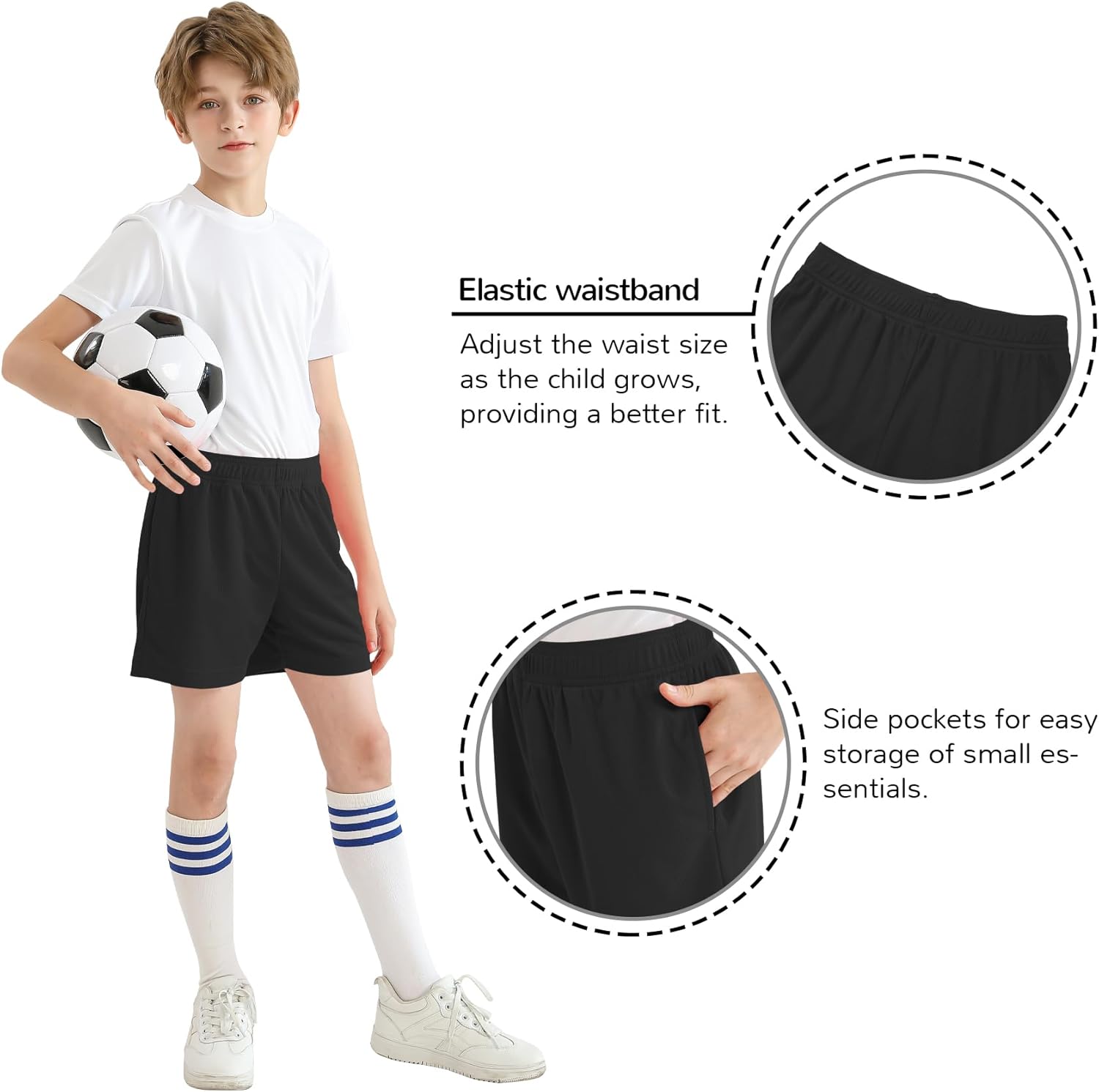 Dreammonkey Boys and Girls Basketball Shorts Athletic Soccer Shorts Sizes 2T to Youth - Image 4