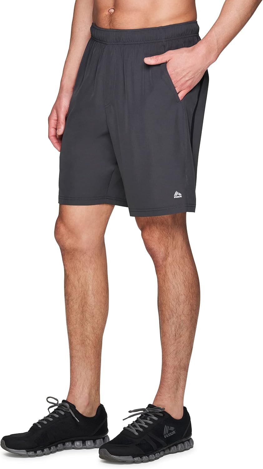 RBX Active Men's 9-Inch Inseam Stretch Woven Athletic Basketball Gym Shorts with Pockets - Image 8